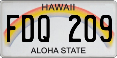 HI license plate FDQ209