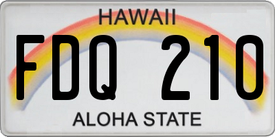 HI license plate FDQ210