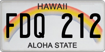 HI license plate FDQ212