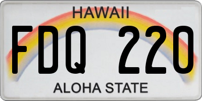 HI license plate FDQ220