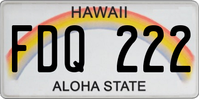 HI license plate FDQ222