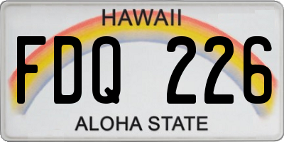 HI license plate FDQ226