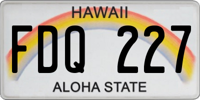 HI license plate FDQ227