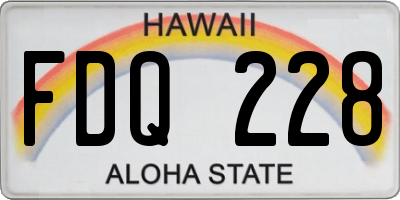 HI license plate FDQ228