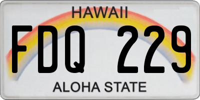 HI license plate FDQ229
