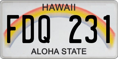 HI license plate FDQ231