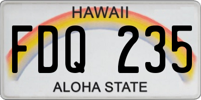 HI license plate FDQ235