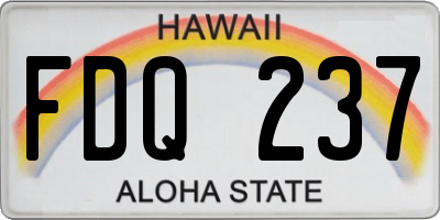HI license plate FDQ237