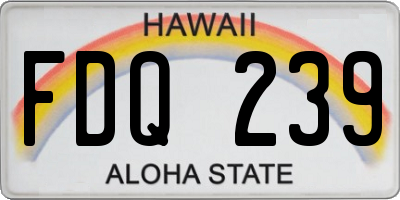 HI license plate FDQ239