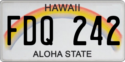 HI license plate FDQ242