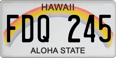 HI license plate FDQ245