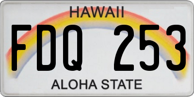 HI license plate FDQ253