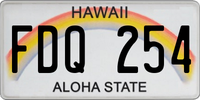 HI license plate FDQ254