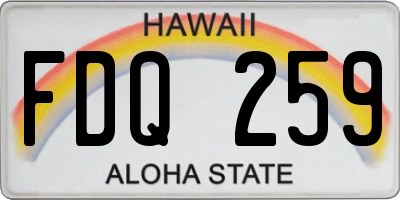 HI license plate FDQ259