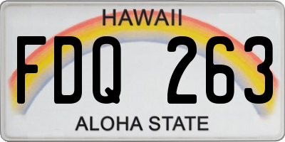 HI license plate FDQ263
