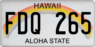 HI license plate FDQ265