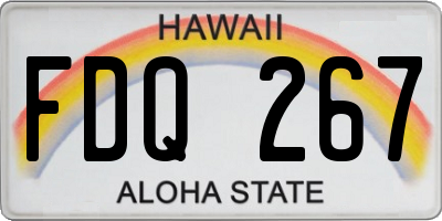 HI license plate FDQ267
