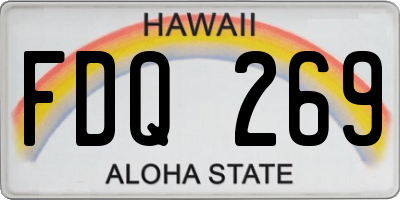 HI license plate FDQ269