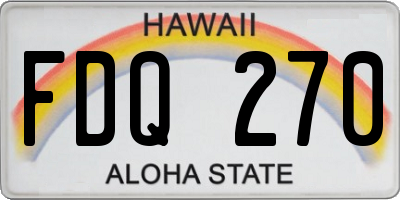 HI license plate FDQ270