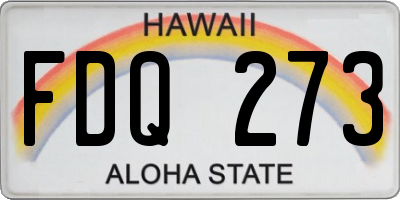 HI license plate FDQ273