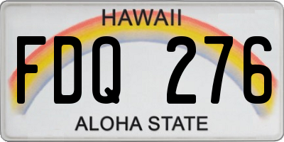 HI license plate FDQ276