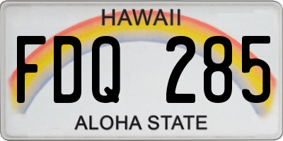HI license plate FDQ285