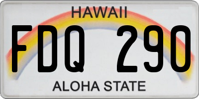 HI license plate FDQ290