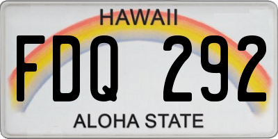 HI license plate FDQ292