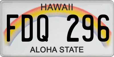 HI license plate FDQ296