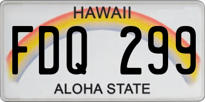 HI license plate FDQ299