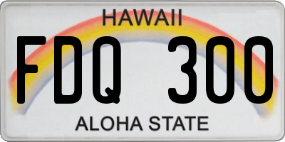 HI license plate FDQ300