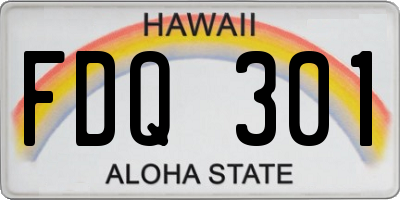 HI license plate FDQ301