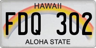 HI license plate FDQ302