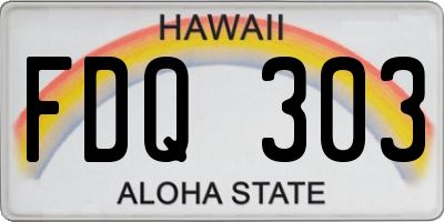 HI license plate FDQ303