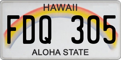 HI license plate FDQ305