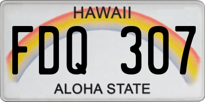 HI license plate FDQ307