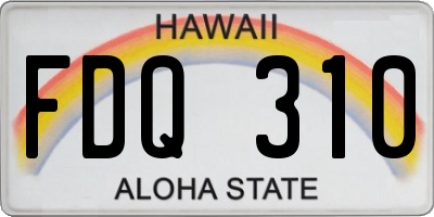 HI license plate FDQ310