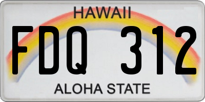 HI license plate FDQ312