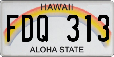 HI license plate FDQ313