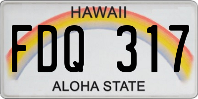 HI license plate FDQ317