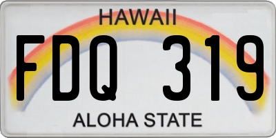 HI license plate FDQ319