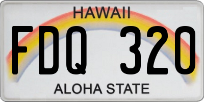 HI license plate FDQ320