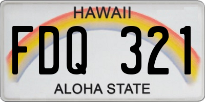 HI license plate FDQ321