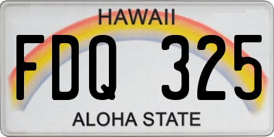 HI license plate FDQ325