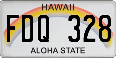 HI license plate FDQ328