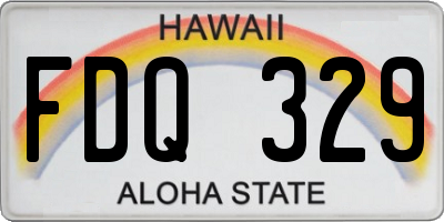 HI license plate FDQ329