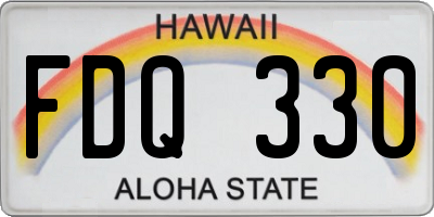 HI license plate FDQ330