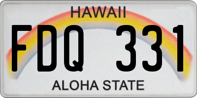 HI license plate FDQ331