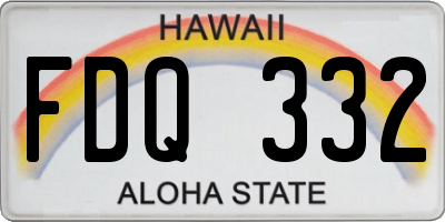 HI license plate FDQ332