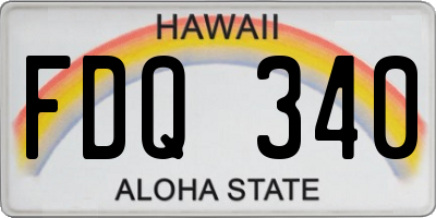 HI license plate FDQ340